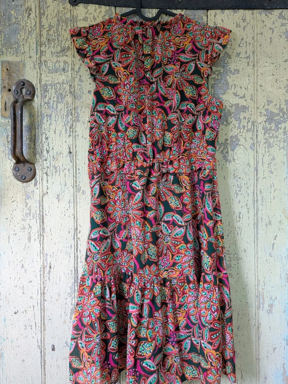 J. Crew Multicolor Floral Paisley V-Neck Ruffle Mini Dress